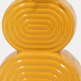 Cer, 10" Stacked Circles Vase, Mustard Gold