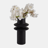 Cer, 11"h Modern Vase, Black