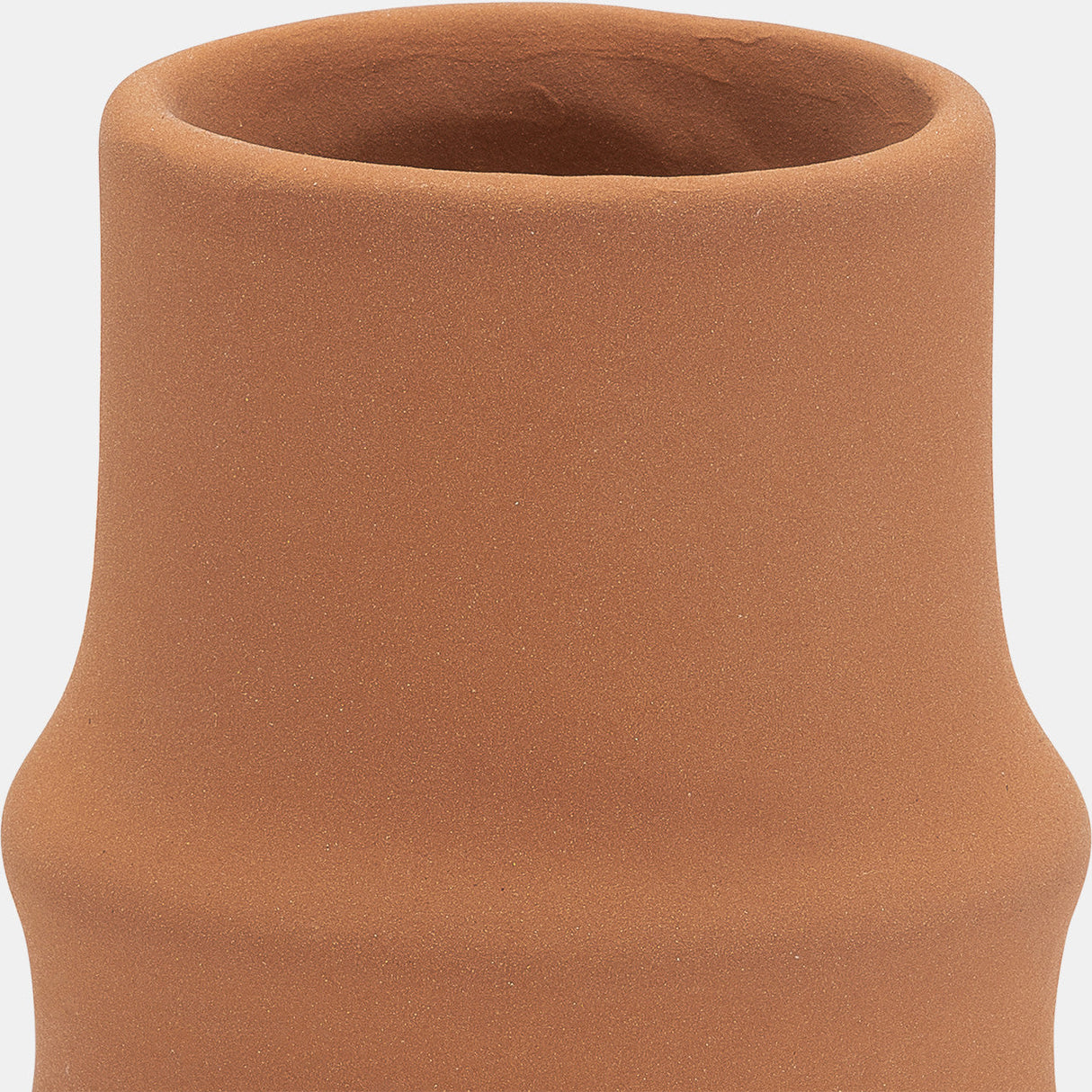 Cer,11",ring Pattern Vase,terracotta