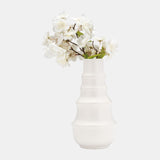 Cer,11",ring Pattern Vase,white