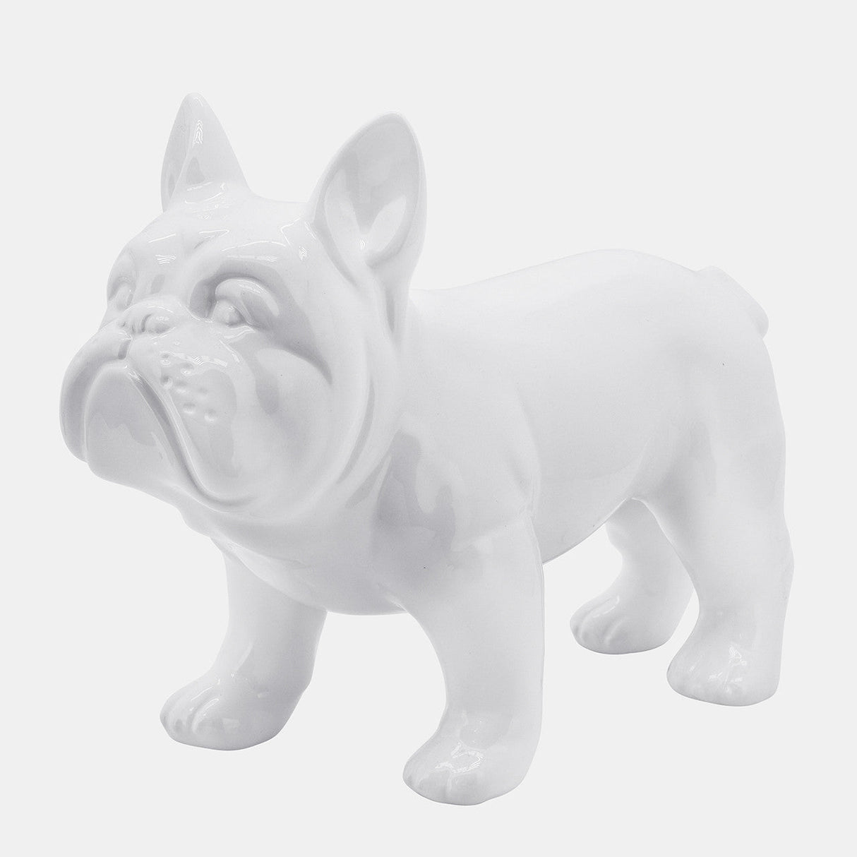 Cer, 12" Bulldog, White