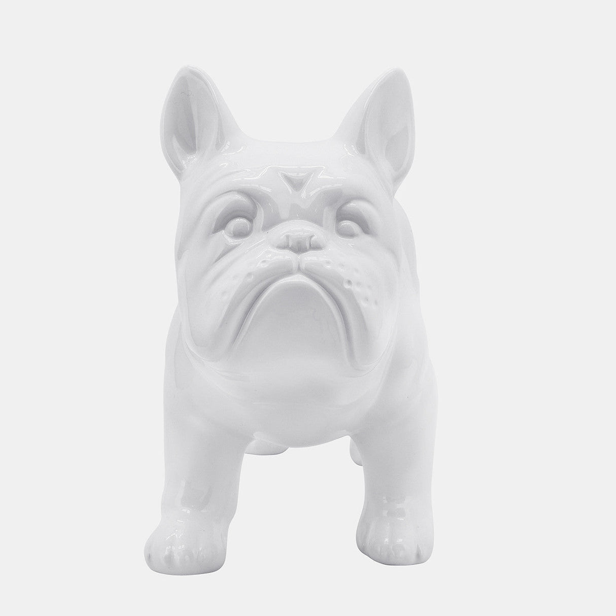 Cer, 12" Bulldog, White