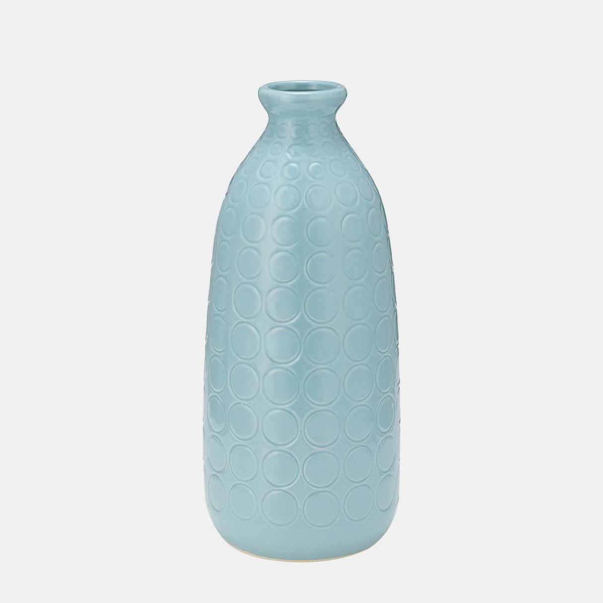 Cer, 12" Circles Vase, Aqua Haze