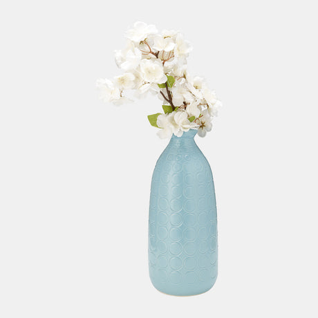 Cer, 12" Circles Vase, Aqua Haze