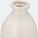 Cer, 12" Circles Vase, Beige