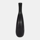 Cer, 12" Curved Open Cut Out Vase, Black