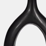 Cer, 12" Curved Open Cut Out Vase, Black