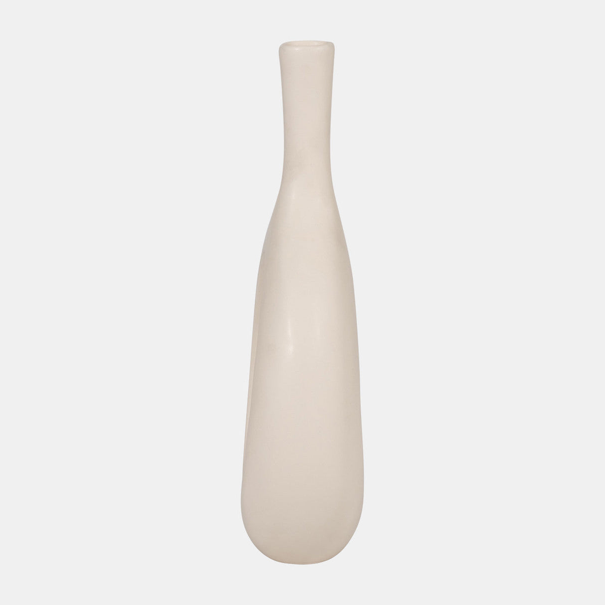 Cer, 12" Curved Open Cut Out Vase, Cotton