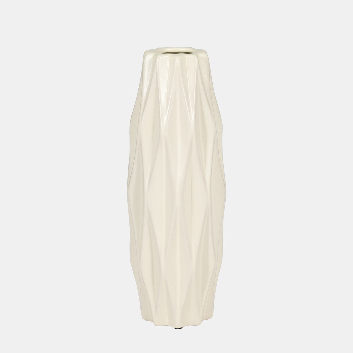 Cer, 12" Flutter Vase, Cotton