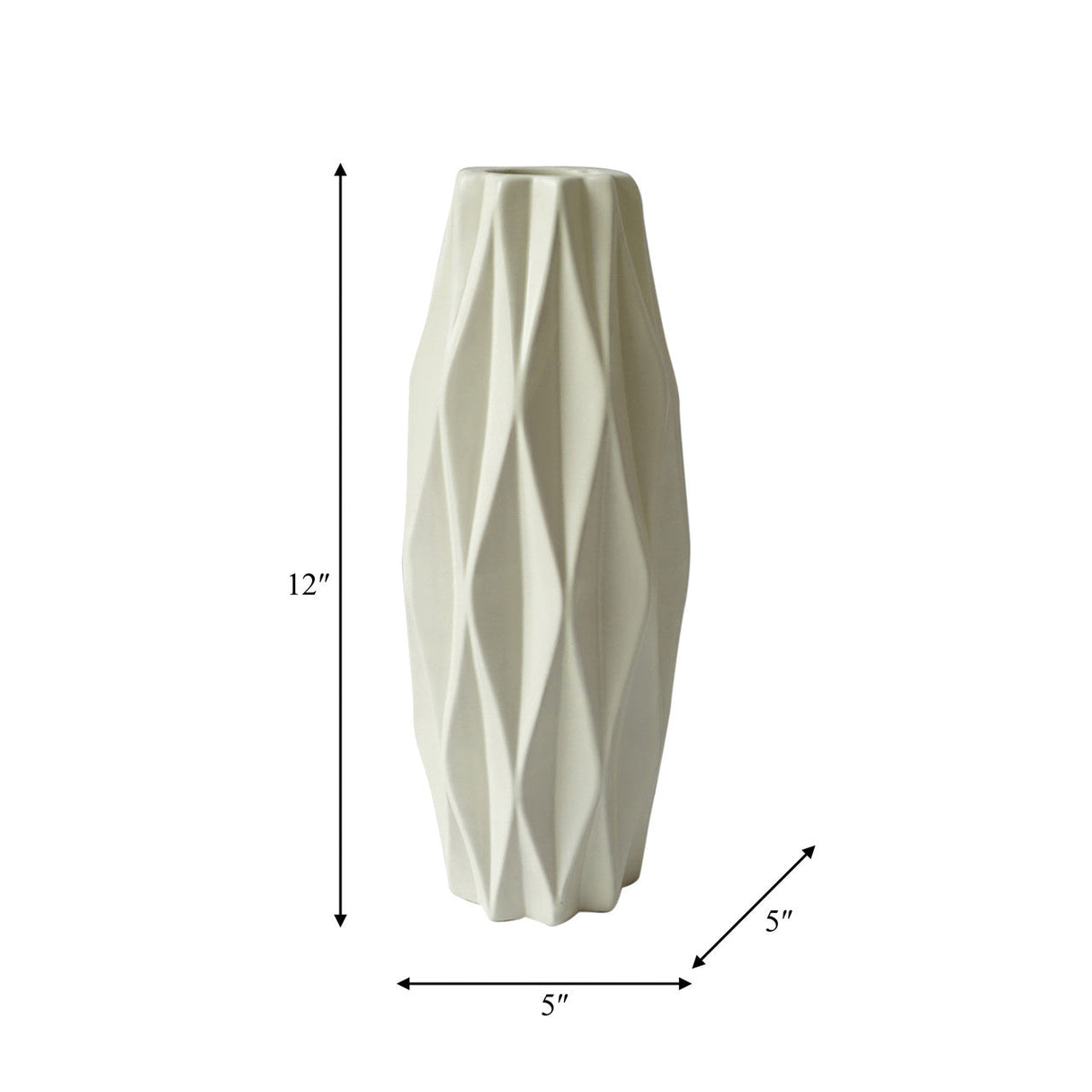 Cer, 12" Flutter Vase, Cotton