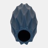 Cer, 12" Flutter Vase, Dark Blue