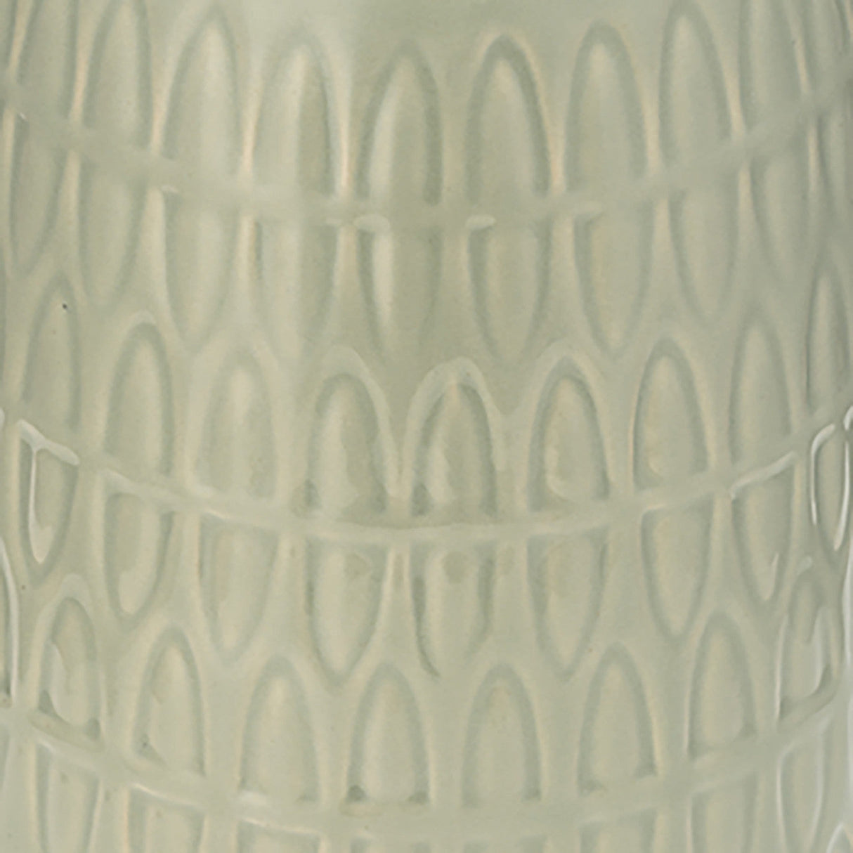 Cer, 12"h Carved Vase, Cucumber