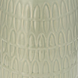 Cer, 12"h Carved Vase, Cucumber