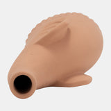 Cer,12"h Elephant Deco,terracota