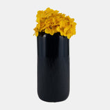 Cer, 12"h Grooved Vase, Navy Blue