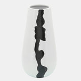 Cer, 12"h Modern Vase, White