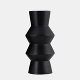 Cer, 12"h Totem Vase, Black