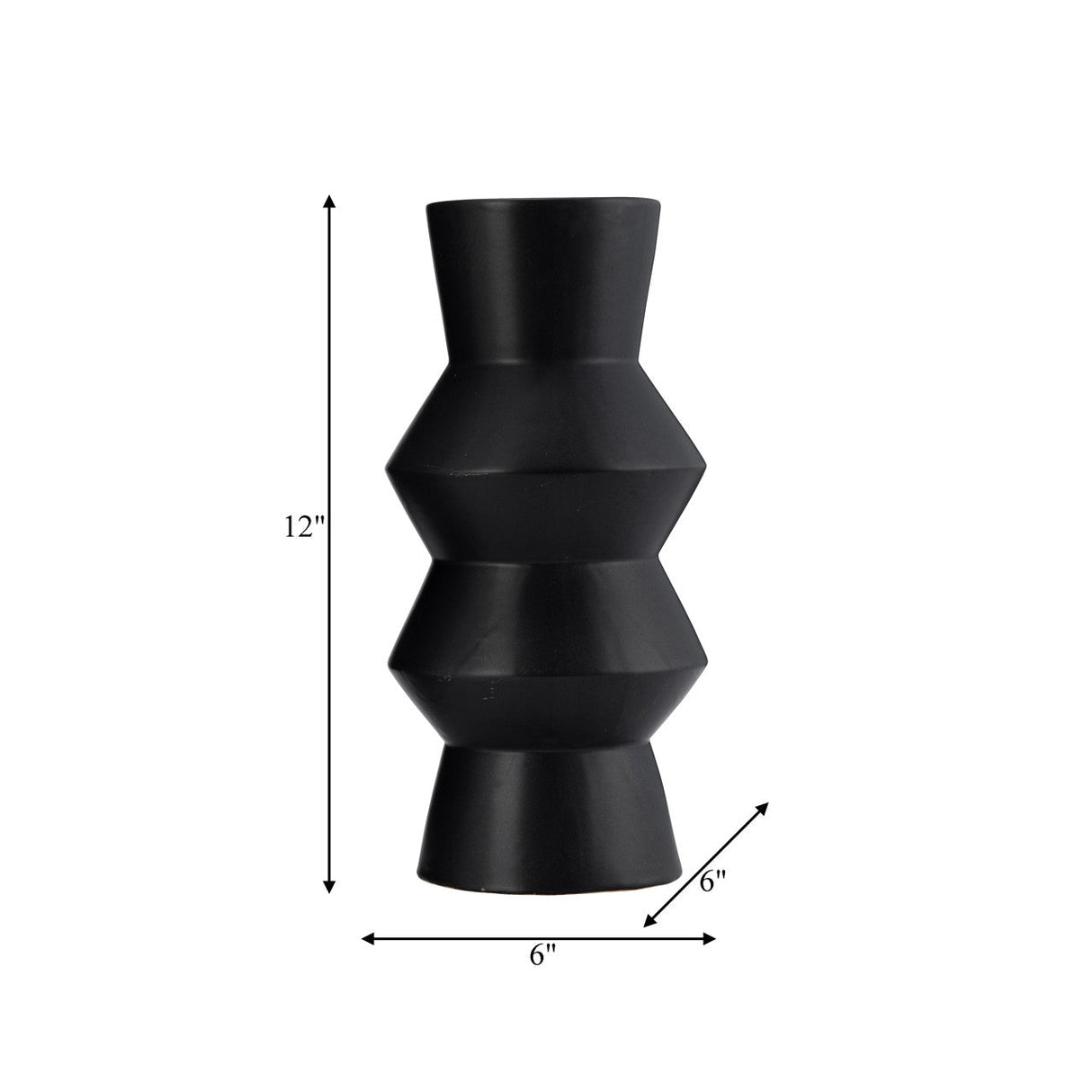 Cer, 12"h Totem Vase, Black