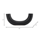 Cer, 12"l Half Circle Vase, Black