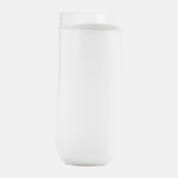 Cer, 12"l Half Circle Vase, White