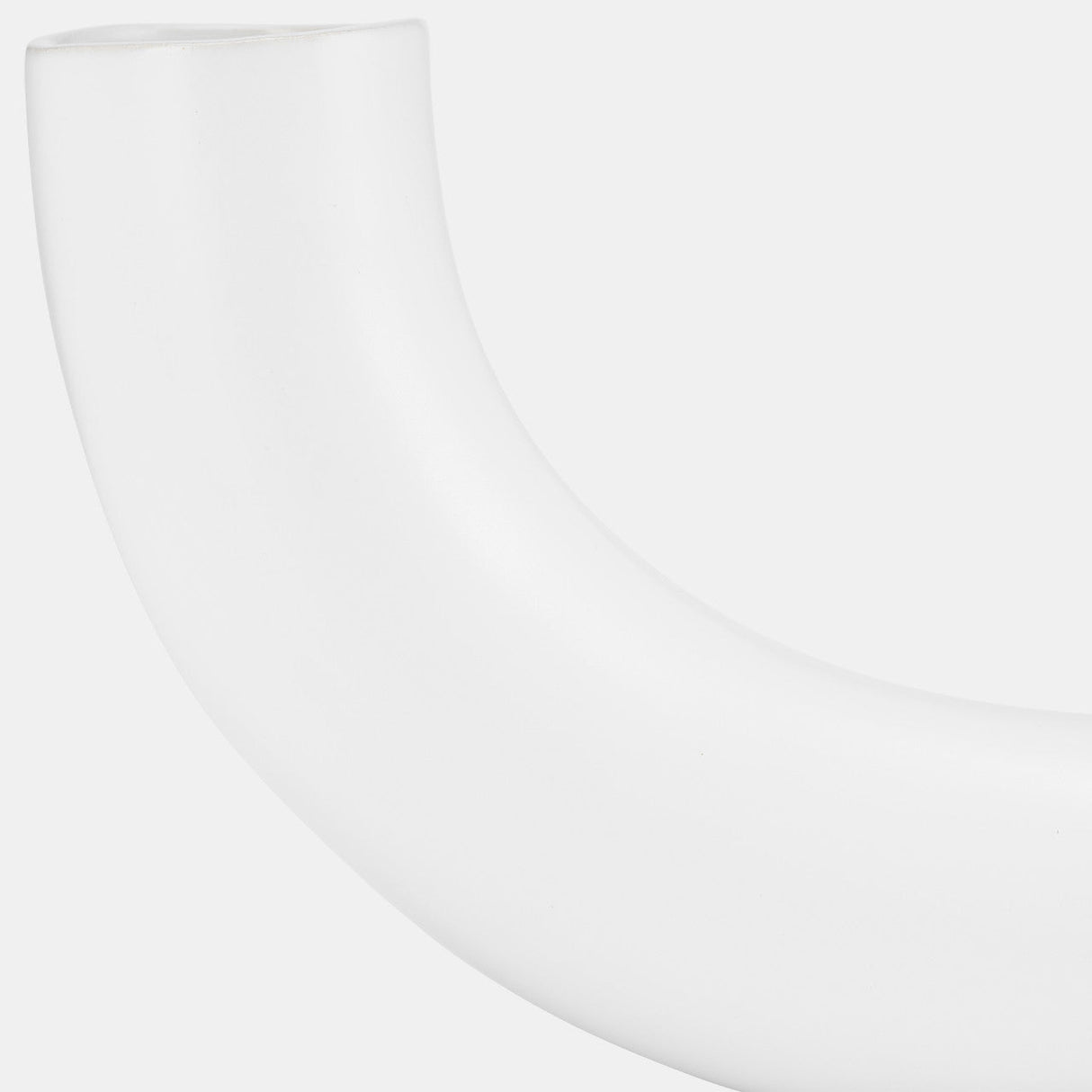 Cer, 12"l Half Circle Vase, White