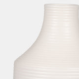 Cer, 12" Lines Vase, White