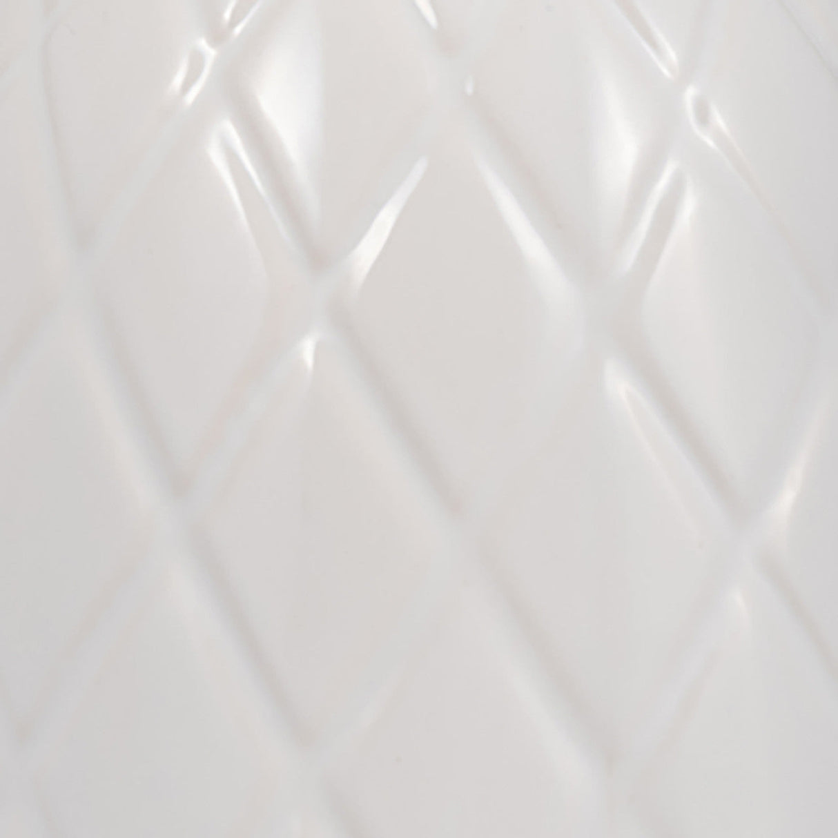 Cer, 12" Plaid Textured Vase, White