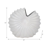 Cer, 12" Shell Vase, White