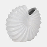 Cer, 12" Shell Vase, White