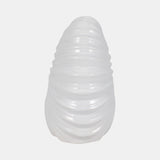 Cer, 12" Shell Vase, White