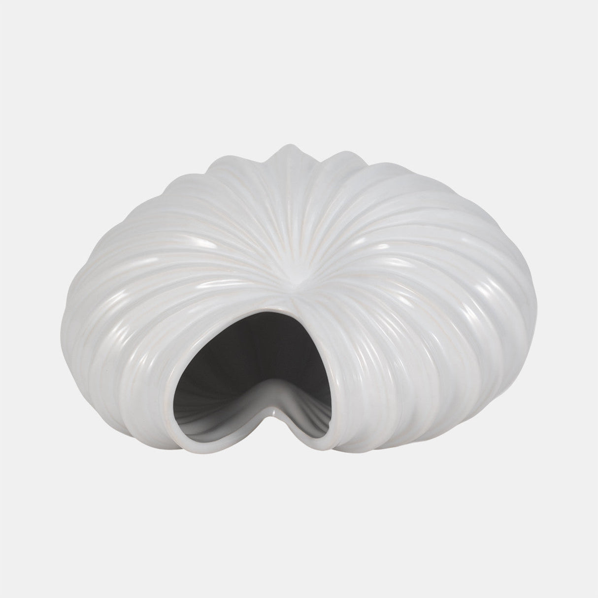 Cer, 12" Shell Vase, White