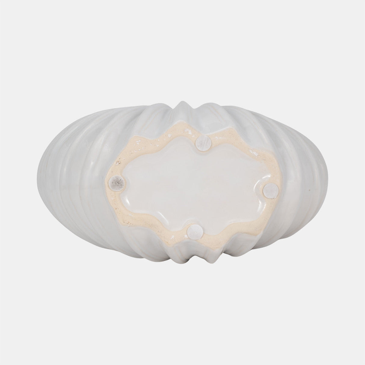 Cer, 12" Shell Vase, White