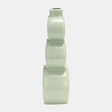 Cer, 12" Stacked Circles Vase, Cucumber