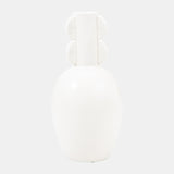 Cer, 13" Eared Vase, Cotton