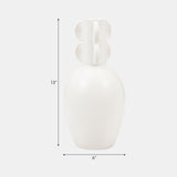 Cer, 13" Eared Vase, Cotton