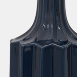 Cer, 13" Fluted Vase, Navy