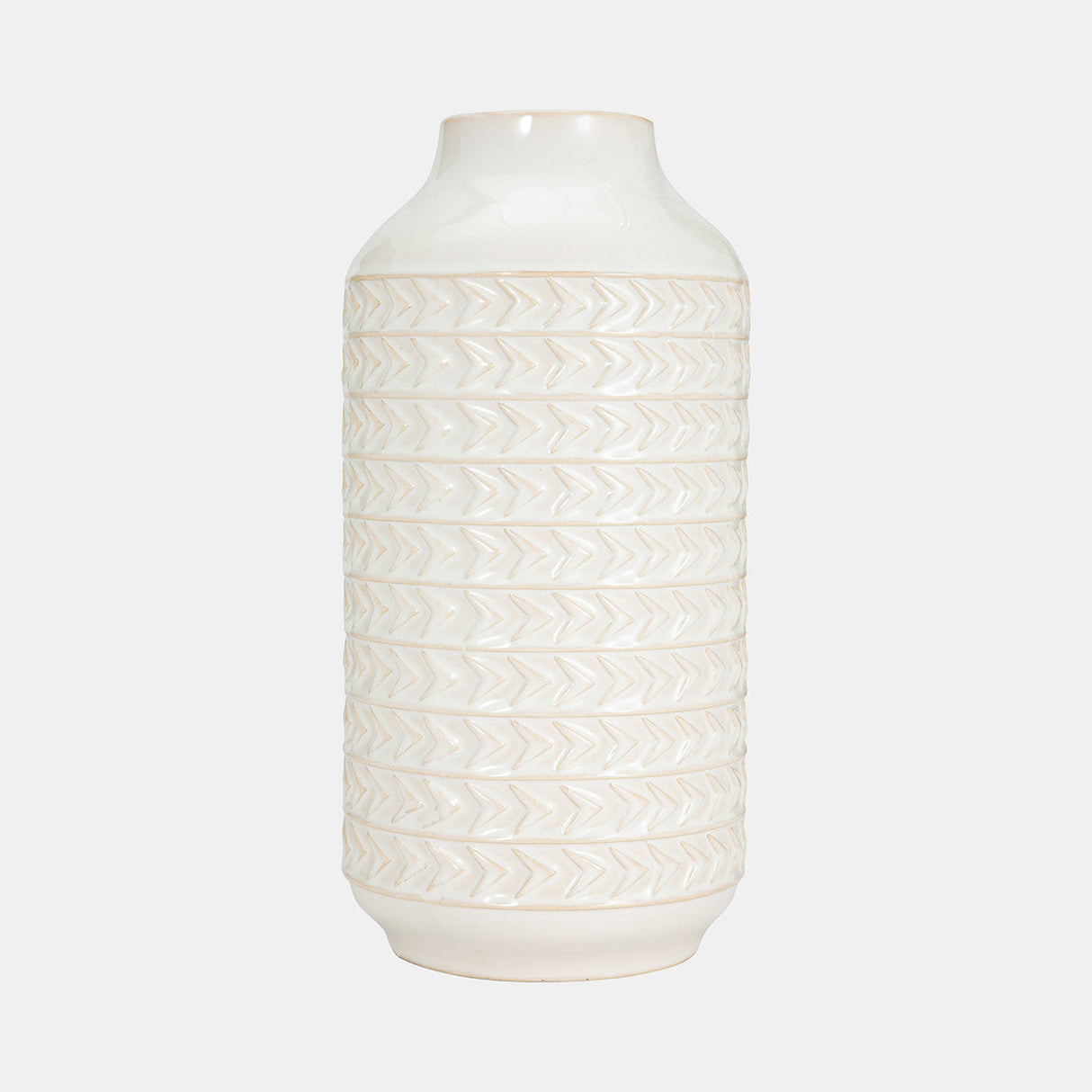 Cer, 13"h Aztec Vase, Ivory