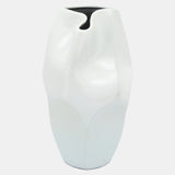 Cer, 14"h Abstract Vase, White