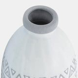 Cer, 14"h Aztec Vase, Gray