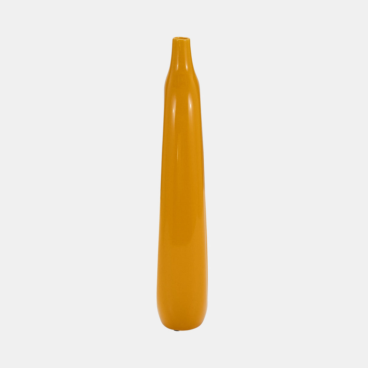 Cer, 14"h Open Cut-out Vase, Mustard Gold