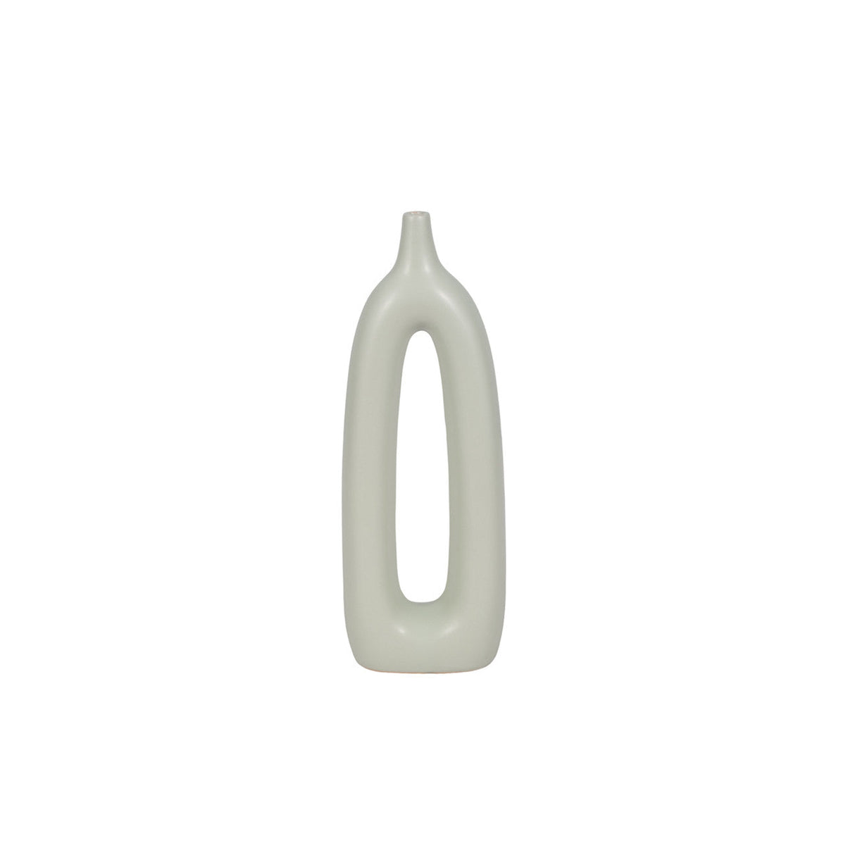 Cer, 14"h Open Cut-out Vase, Sage Green