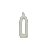 Cer, 14"h Open Cut-out Vase, Sage Green