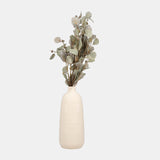 Cer, 14" Textured Lines Vase, Cotton