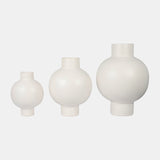 Cer, 15"h Bubble Vase, Creme