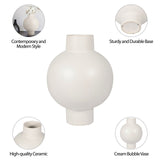 Cer, 15"h Bubble Vase, Creme