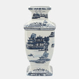 Cer, 15"h Chinoiserie Vase, Blue