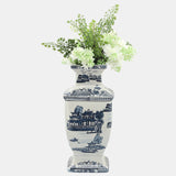 Cer, 15"h Chinoiserie Vase, Blue