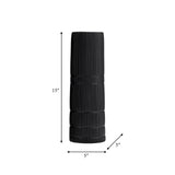 Cer, 15"h Lined Cylinder Vase, Matte Black