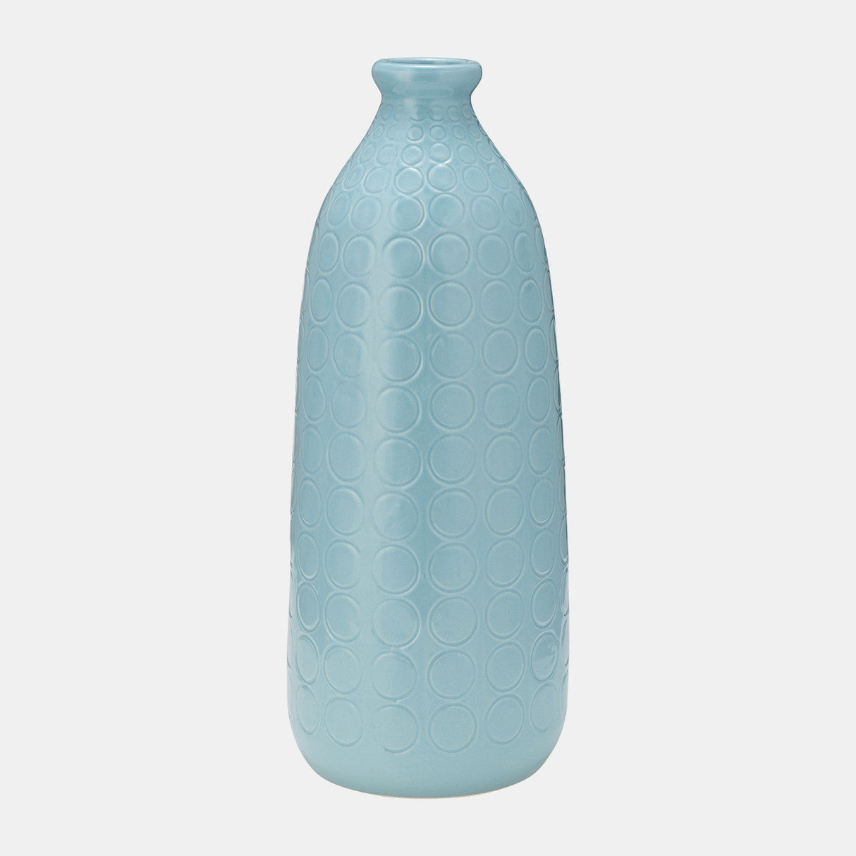 Cer, 16" Circles Vase, Aqua Haze