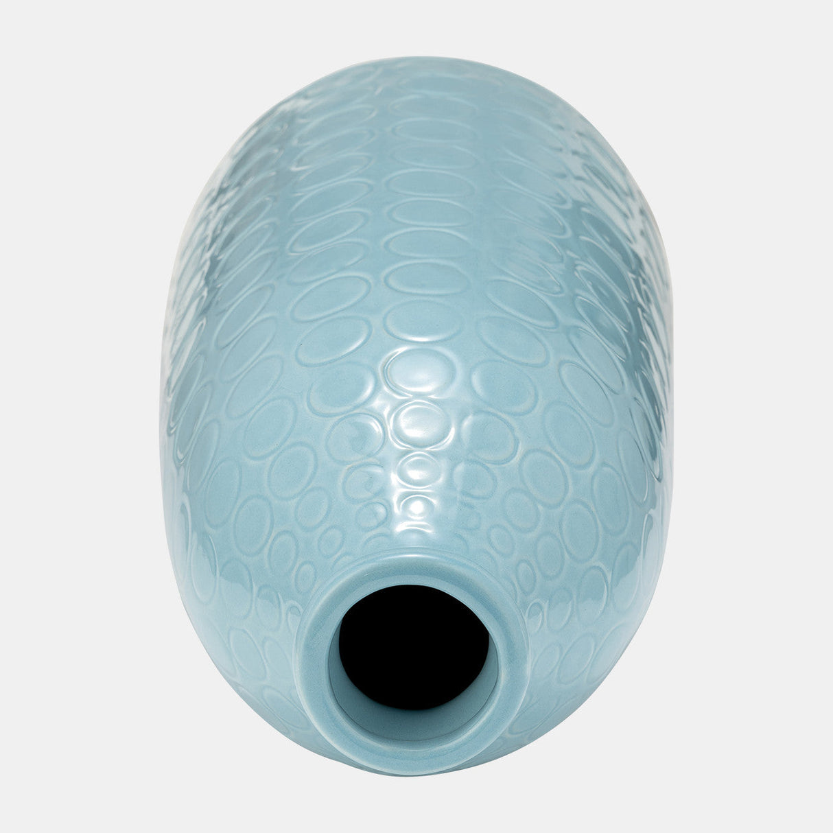 Cer, 16" Circles Vase, Aqua Haze